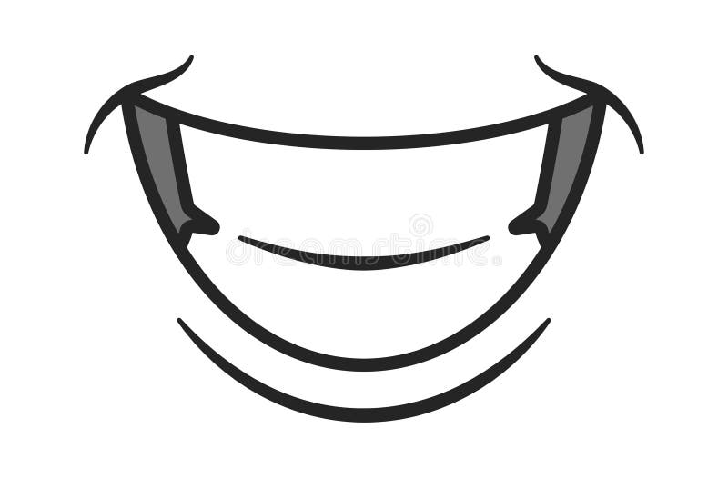 Laughter mouth retro cartoon emoticon vector illustration