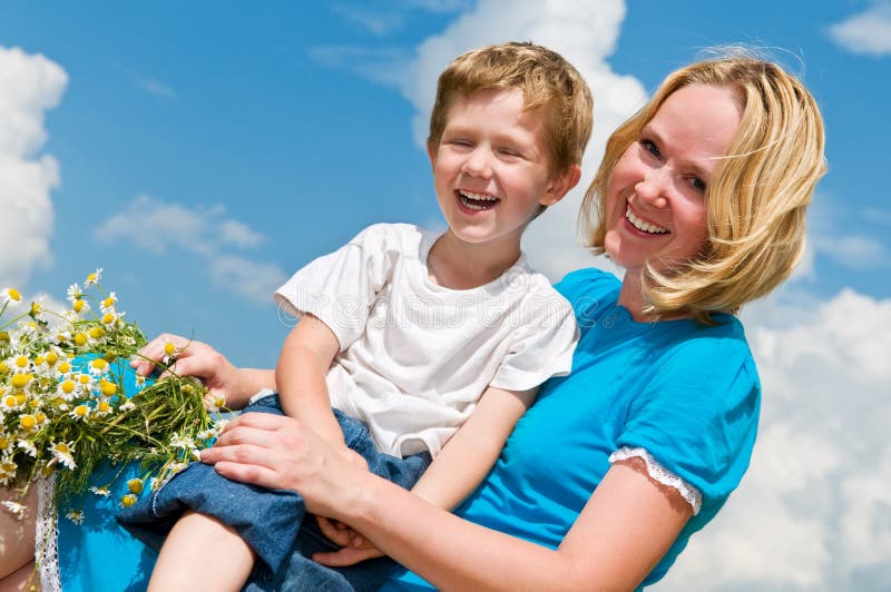 Lauging mother and son stock photography Lauging mother and son stock photography