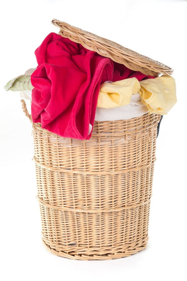 Laundry Basket with Colorful Laundry Stock Photo Image of housework