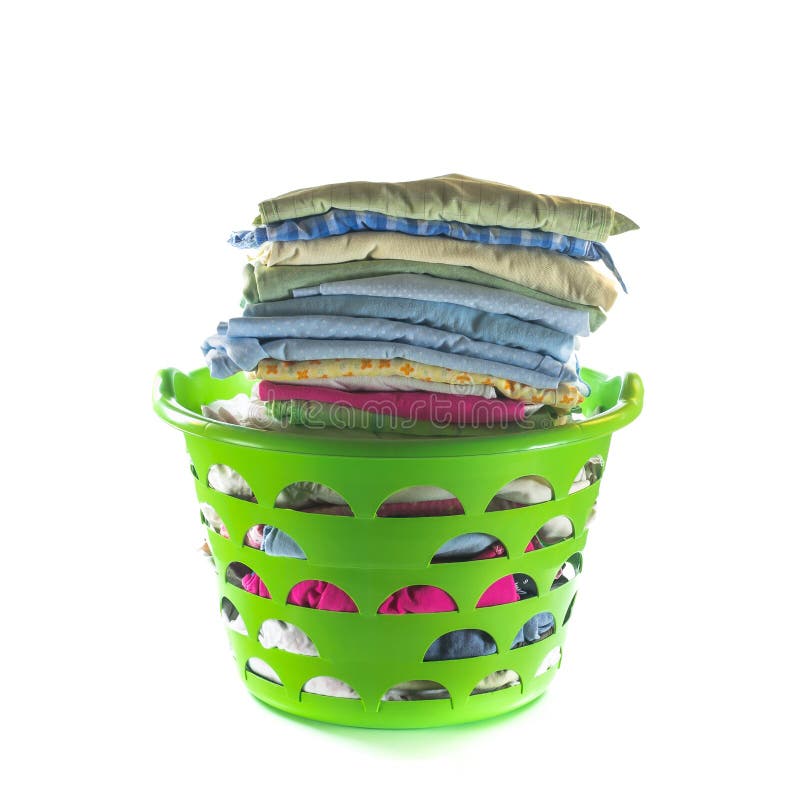 Laundry Basket with Folded Clothes Stock Photo Image of textile