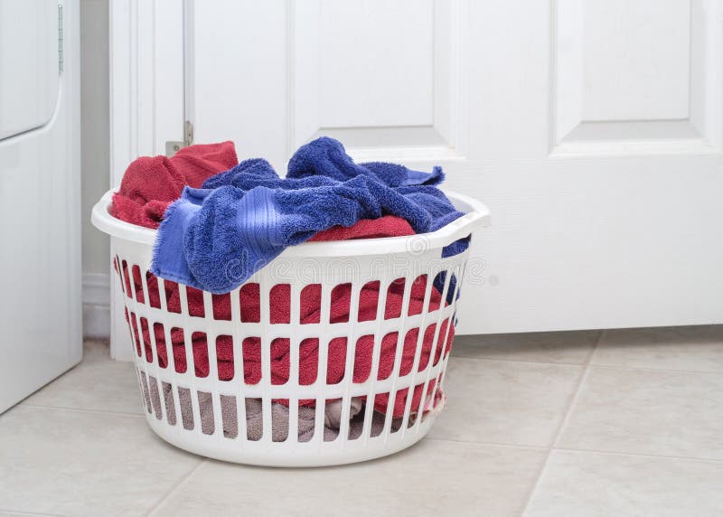 Laundry Basket stock image. Image of machine, indoor 257833555