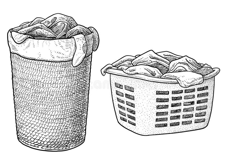 Outline Drawing Laundry Basket Stock Illustrations – 162 Outline Drawing  Laundry Basket Stock Illustrations, Vectors & Clipart - Dreamstime