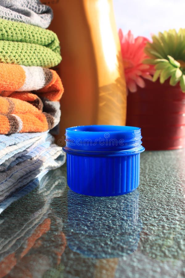 Laundry and Detergent Bottle Stock Image Image of chores, capfull