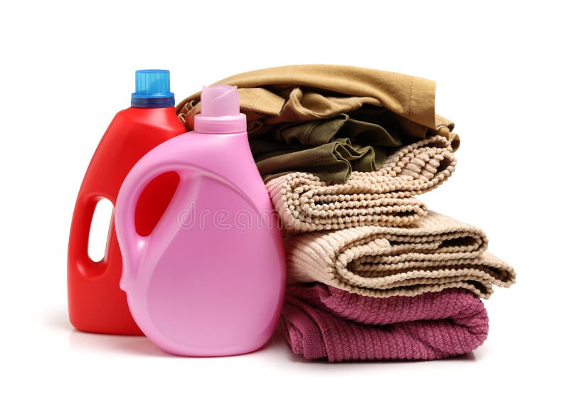 Laundry Detergent Bottle with Fabric Softener Stock Image Image of