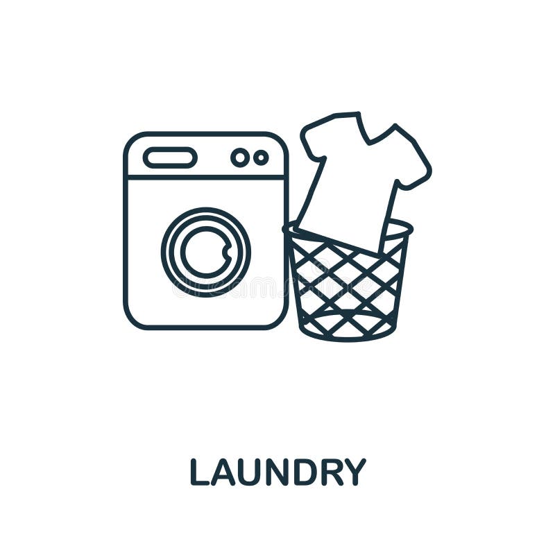 Laundry Icon. Simple Line Element Laundry Symbol for Templates, 