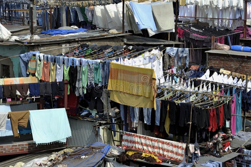 The laundry of Mumbai editorial stock photo. Image of indian 89016808