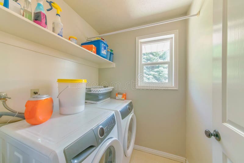 Laundry Room with a Washing Machine and a Dryer Stock Image Image of room, inside 221871077