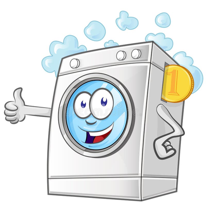 Laundry service cartoon with coins. vector illustrator. Laundry service cartoon with coins. vector illustrator