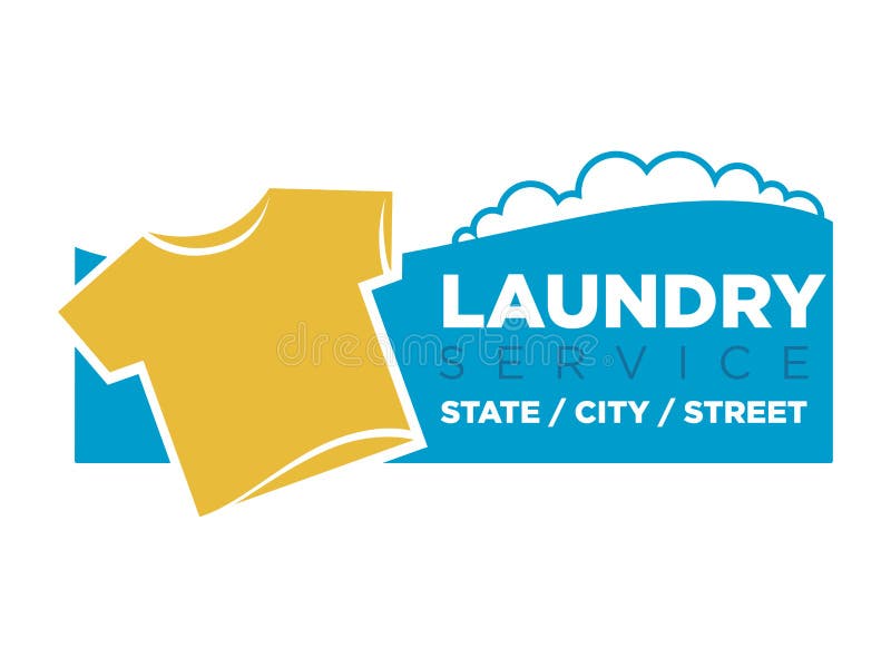Vector illustration of laundry service logo with yellow t-shirt isolated on white. Vector illustration of laundry service logo with yellow t-shirt isolated on white.