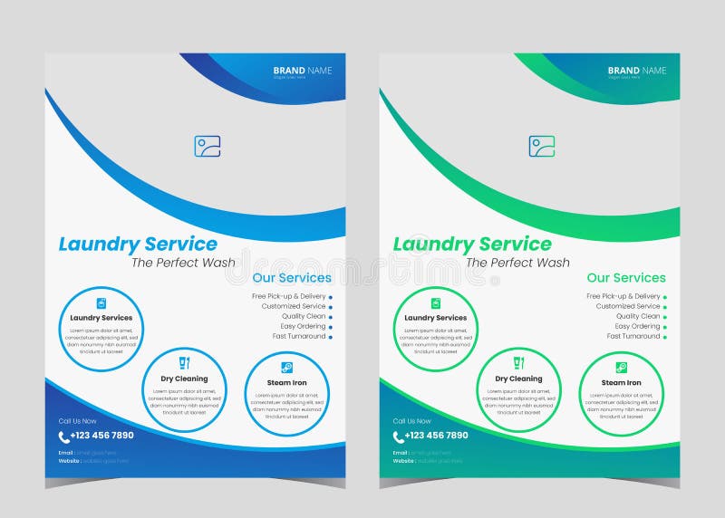 laundry service flyer template creative poster cleaning leaflet 219444178