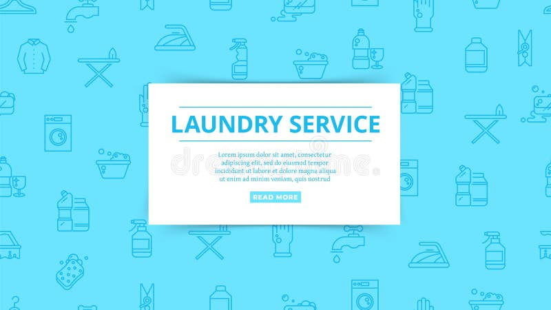 Laundry service. Household service, washing, cleaning pattern. Clean things, homework vector icons. Laundry service, household equipment and hygiene cleaning illustration