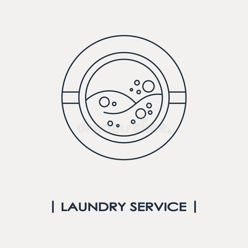 Vector laundry service outline icon. Vector laundry service outline icon