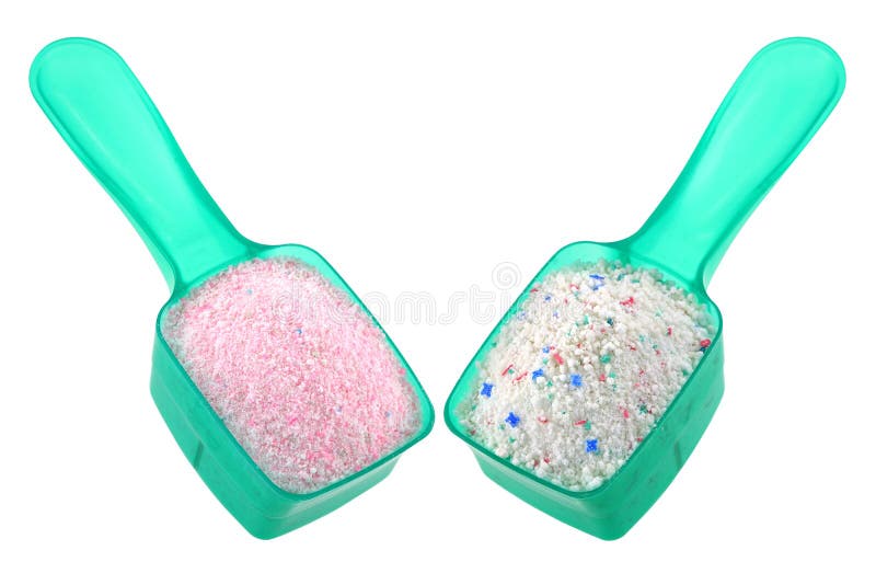 Laundry spoon full of Washing Powder royalty free stock photography