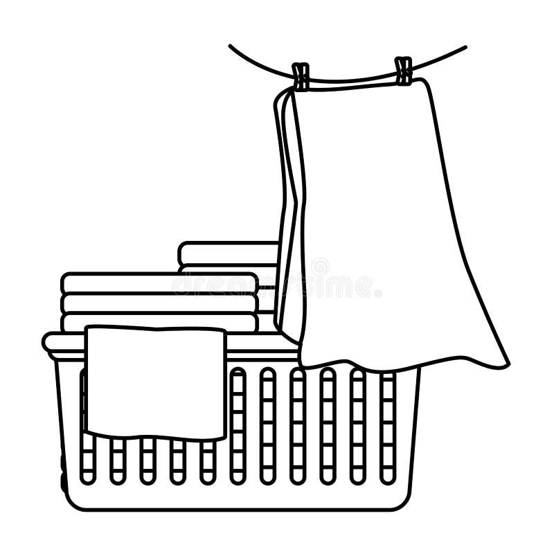 Laundry Wash and Cleaning Icons in Black and White Stock Vector -  Illustration of interior, cleanlines: 152339844