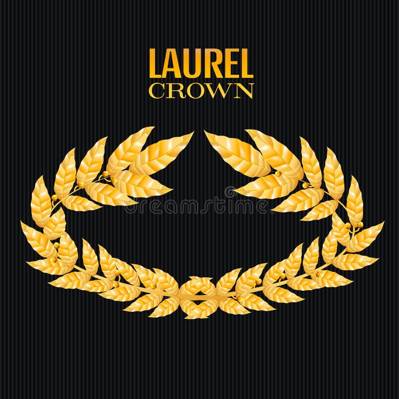 Golden Leaves Wreath Vector Laurel Wreath Stock Vector (Royalty