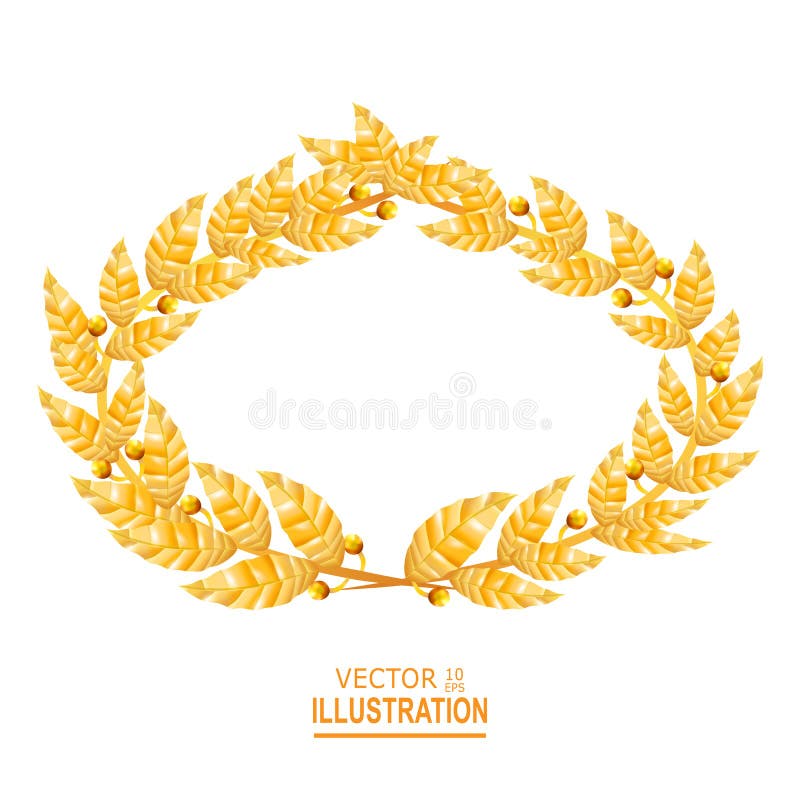 Laurel Crown Grinalda grega com folhas douradas Ilustração do vetor ilustração royalty free Laurel Crown Grinalda grega com folhas douradas Ilustração do vetor ilustração royalty free