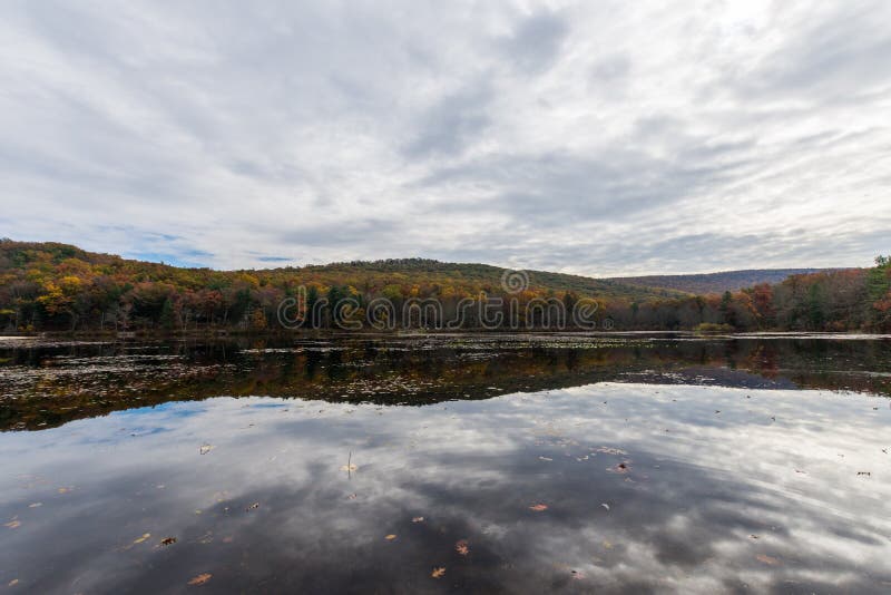 Laurel Lake Recreational Area in Pine Grove Furnace State Park in Pennsylvania during fall. Laurel Lake Recreational Area in Pine Grove Furnace State Park in Pennsylvania during fall..