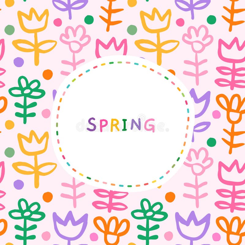 Lauter Frühling Sommer oder Ostergebirge für Kinder Farbenfrohe Pastellblumen lizenzfreie abbildung
