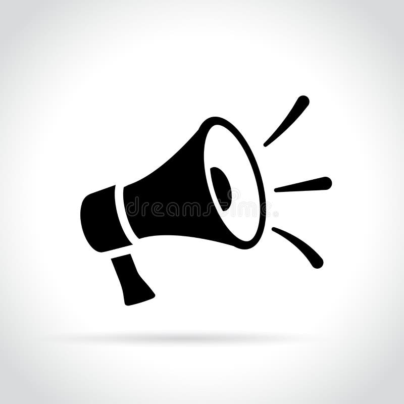 Lautsprecher-Symbol auf weißem Hintergrund stock abbildung