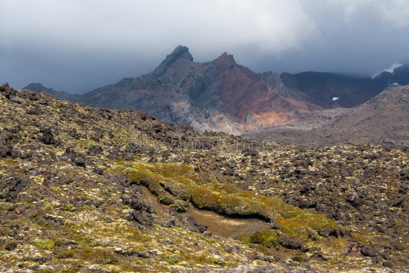 Essiccato su colorato magmatico la roccia O sul piste da il più grande attivo vulcano nuovo collegare.