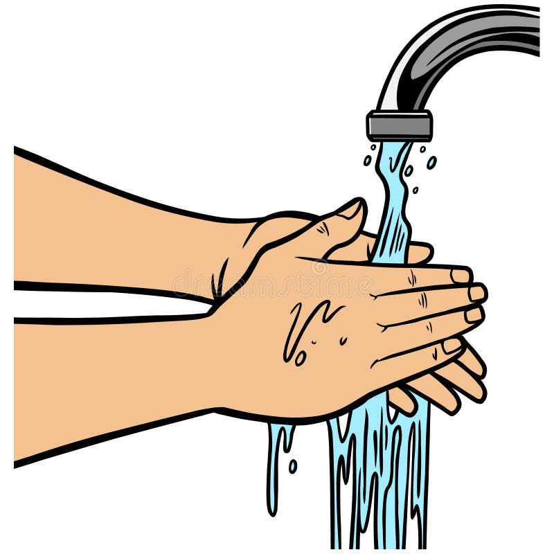 Lavaggio della mano illustrazione vettoriale. Illustrazione di cura