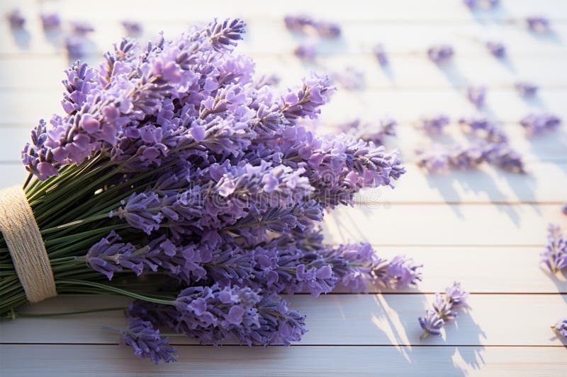 Lavande bouquet bliss de fleurs de lavande fraîche symbole de sérénité illustration de vecteur