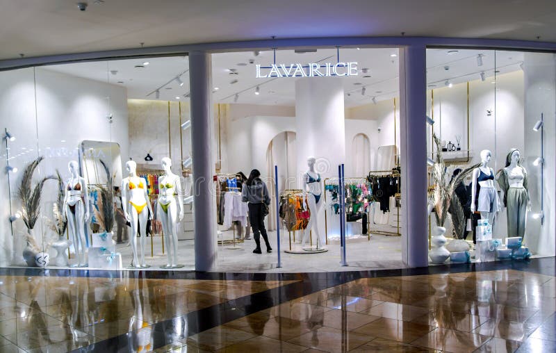 Lavarice Fashion Store Interior in Afimall Shopping Centre in Moscow ...