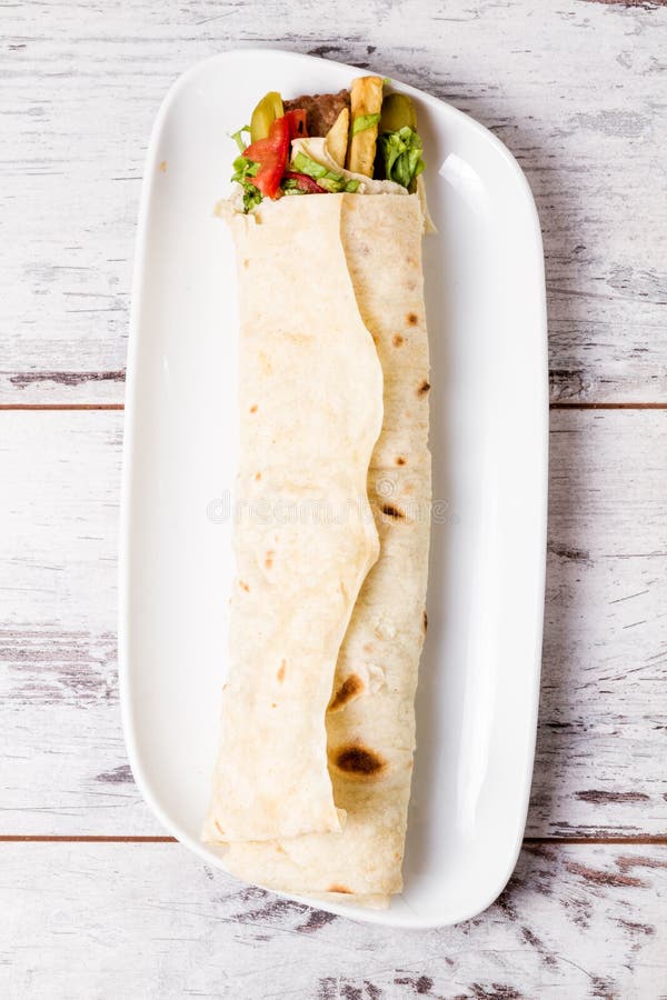 Turkish Lavash Durum Flat Bread For Gozleme Or Traditional Wraps. Stock