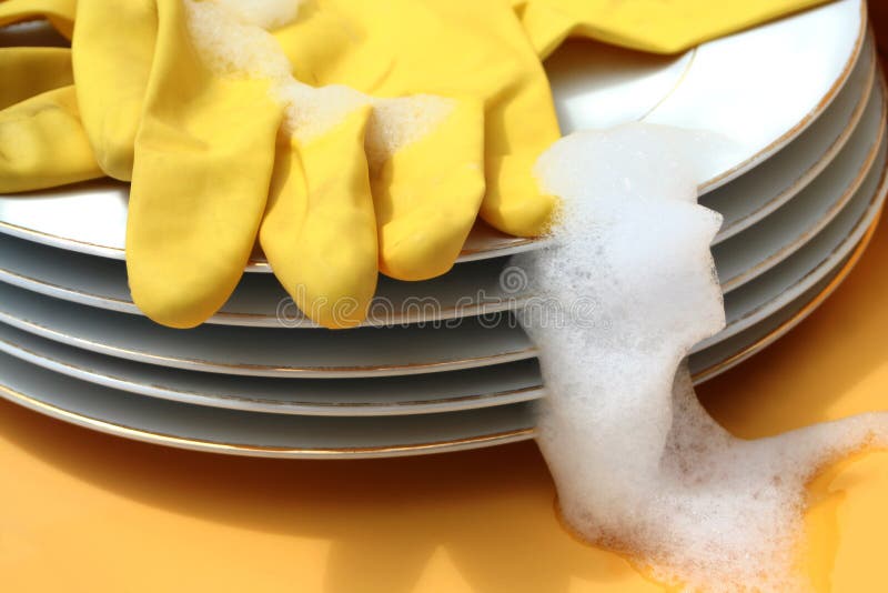 Washing the dishes. Washing the dishes