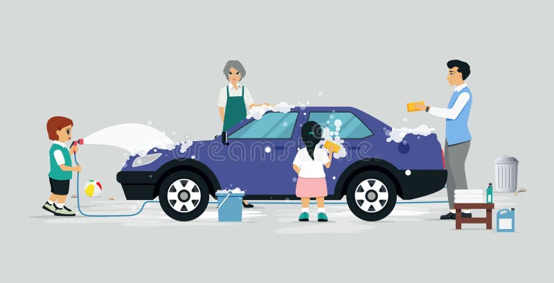 Lave um carro ilustração stock Lave um carro ilustração stock