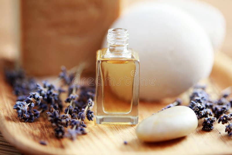 Lavender Aromatherapy Treatment Kit in a Spa Stock Photo Image of