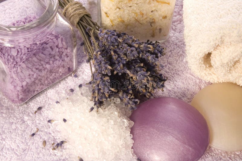 Lavender bath items.