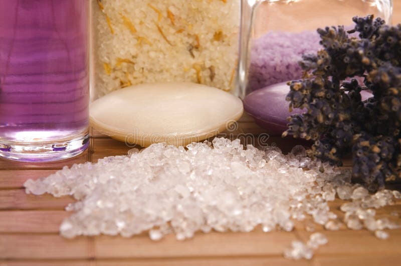 Lavender bath items.