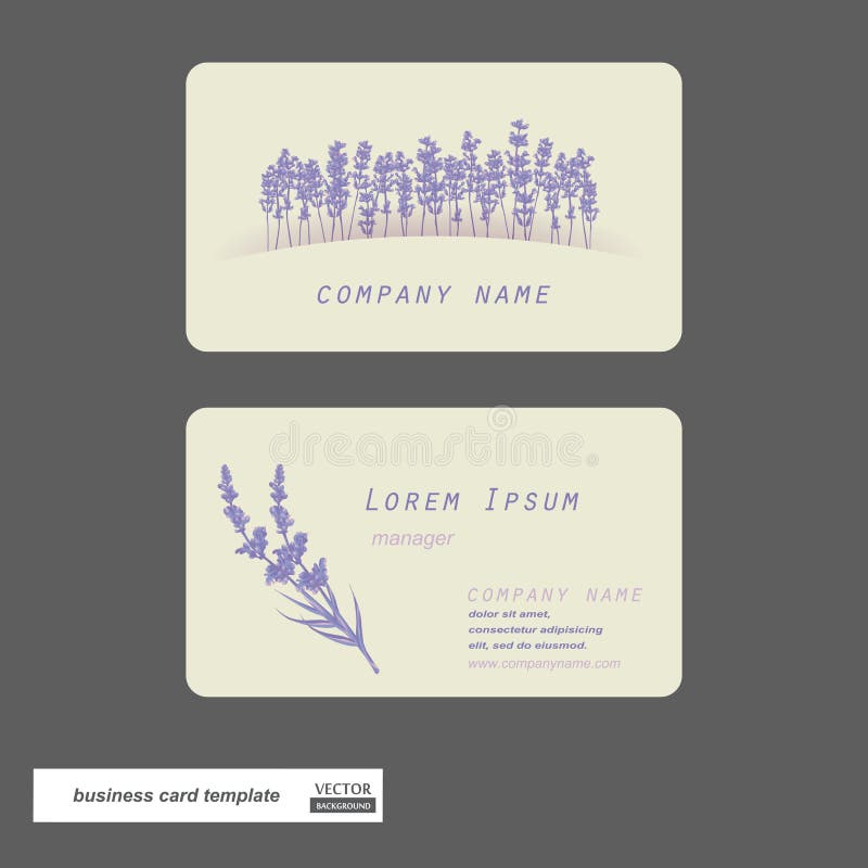 Lavender business cards.