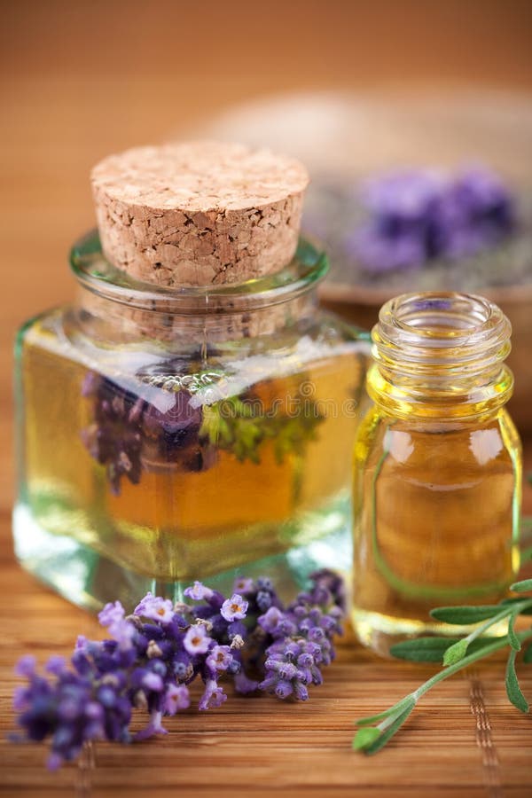 Lavanda cosmético aceite, estudio.