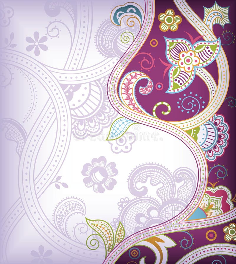 Indian Floral Background stock illustration. Illustration of design ...