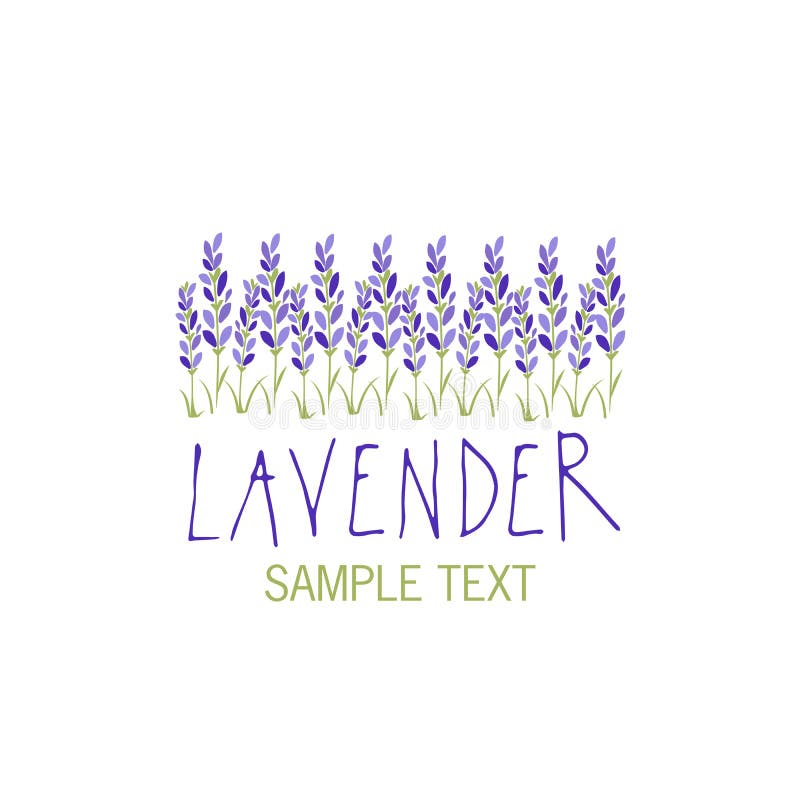 Lavender flower. Logo design. Text hand drawn. vector illustration Lavender flower. Logo design. Text hand drawn. vector illustration