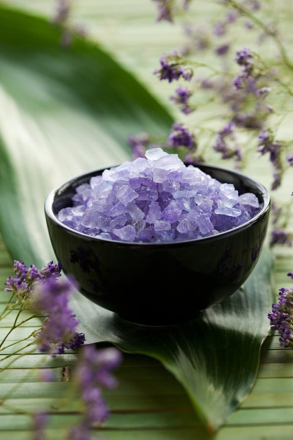 Lavender Spa Salt stock image Image of beauty closeup 