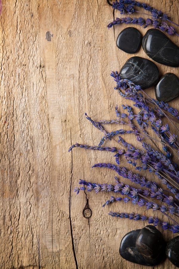 Lavender and spa stones