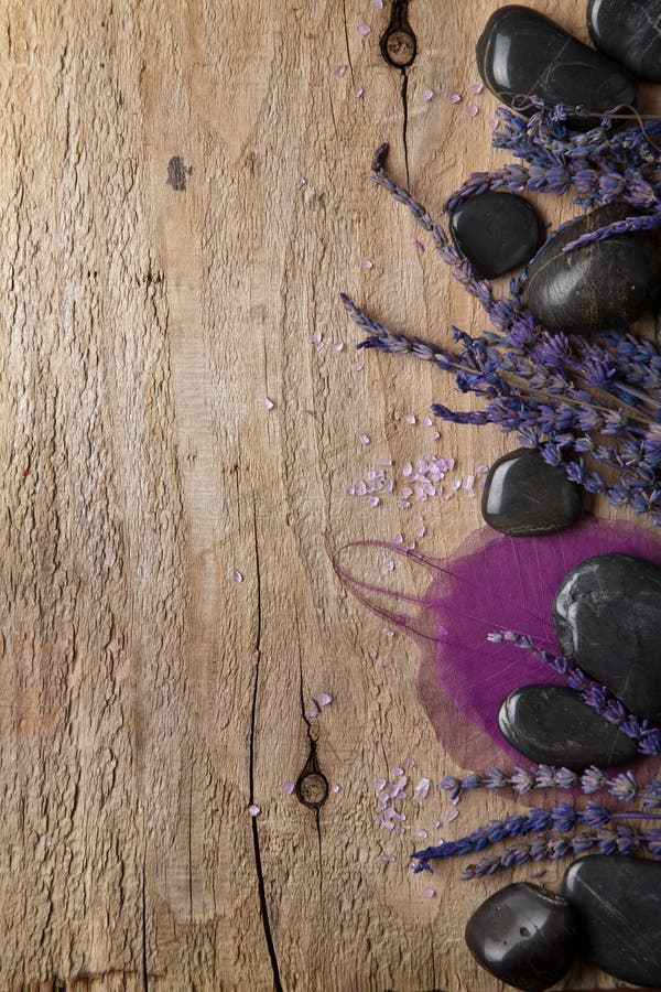 Lavender and spa stones