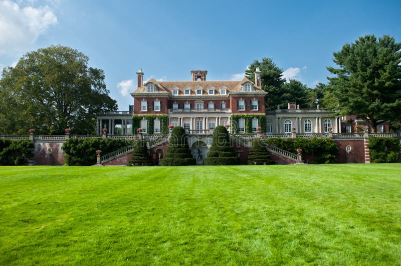 Lavish Beautiful Mansion Exterior Stock Image Image of windows