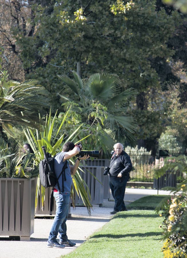 Paris, France - September 22, 2017: work of photographers in Rail Park. Paris. Paris, France - September 22, 2017: work of photographers in Rail Park. Paris