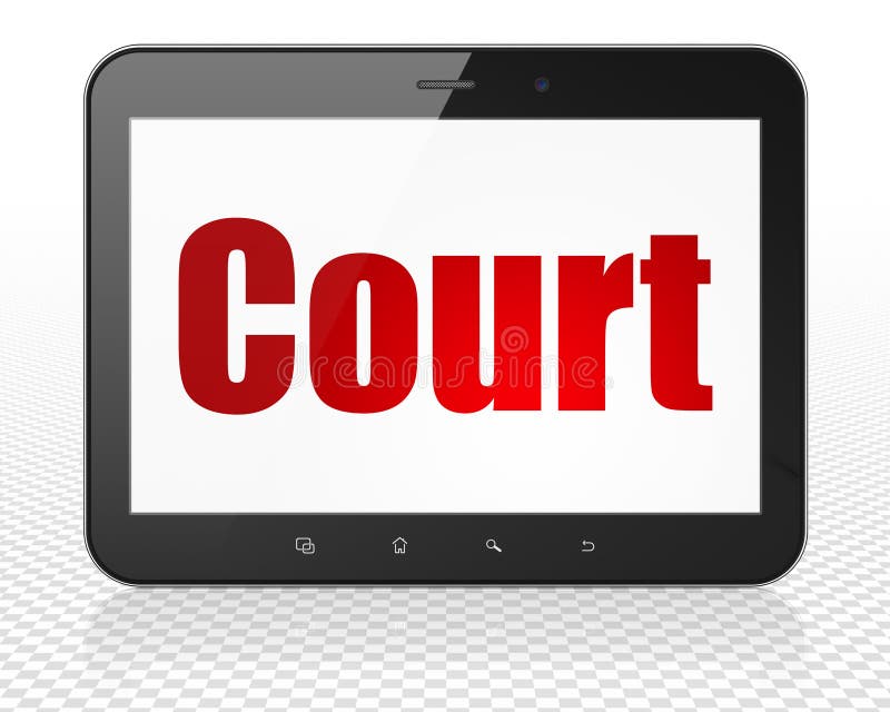 Law Concept Tablet Pc Computer with Court on Display Stock