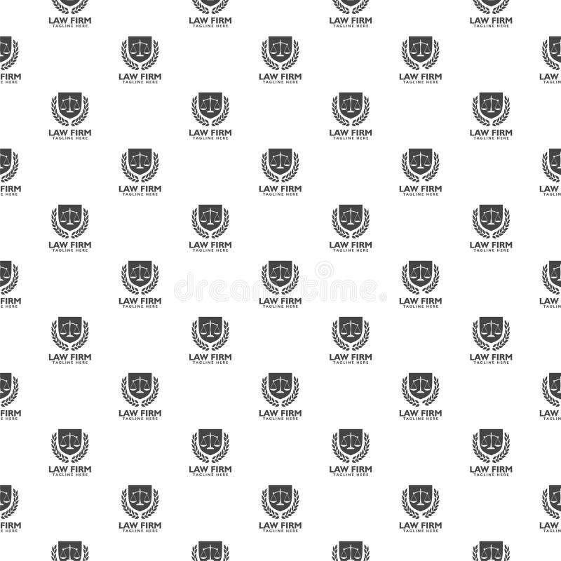 Law firm seamless pattern isolated on white background royalty free illustration