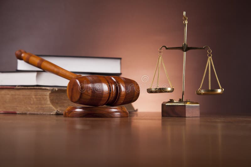 Law and Justice Stuff on Wooden Table, Dark Background Stock Photo - Image  of tribunal, concept: 28728664