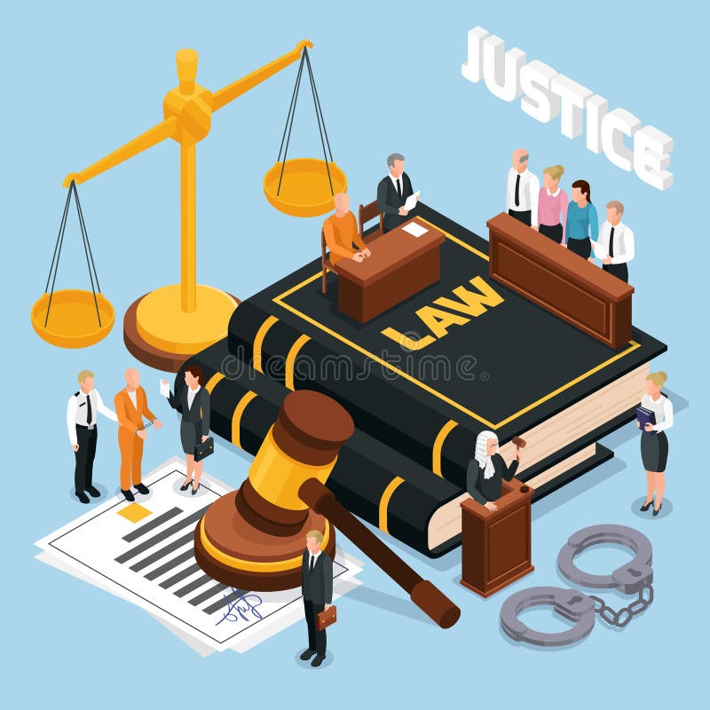 Law Justice Isometric Composition royalty free illustration Law Justice Isometric Composition royalty free illustration