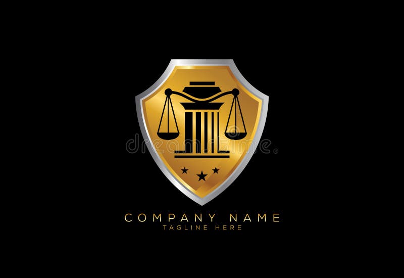 Law Pillar Logo Design Pillar Law Office Vector Logo Template Stock