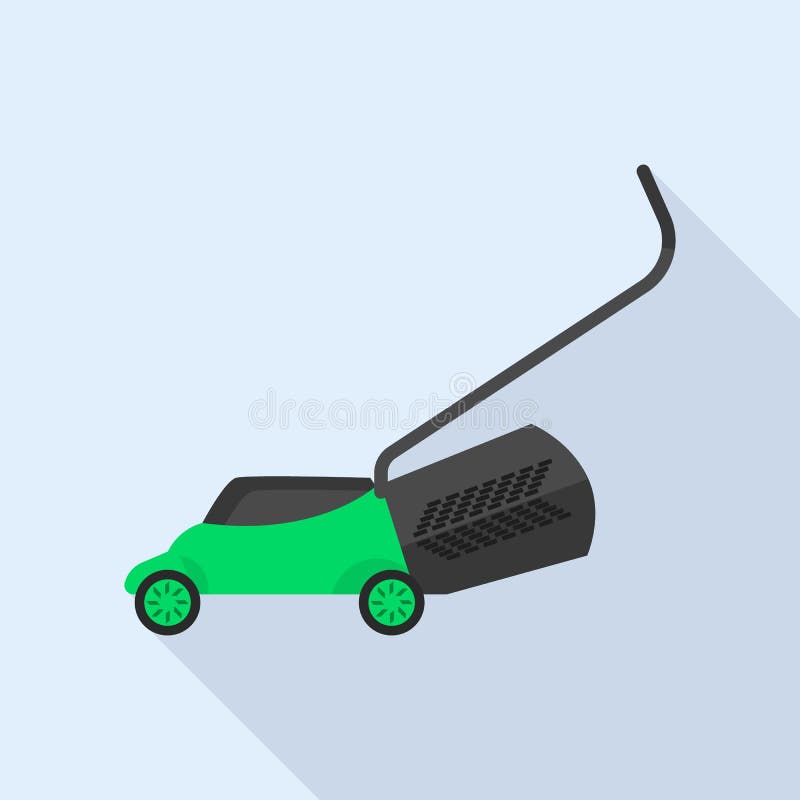 Lawn mower icon, flat style royalty free illustration Lawn mower icon, flat style royalty free illustration