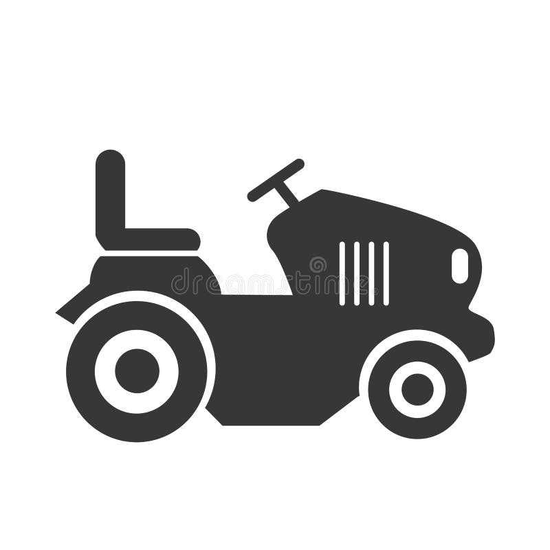 Lawn mower icon vector illustration- tractor grass cutter icon