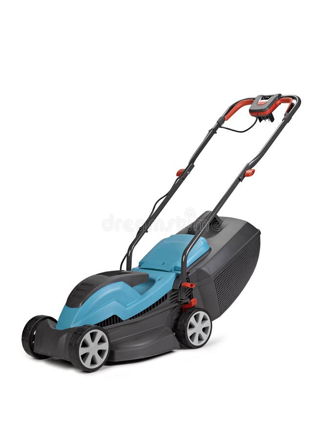 Lawn mower. Isolated on white background royalty free stock image